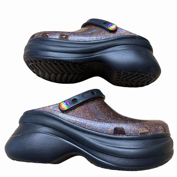 CROCS Women's Pride Bae Glitter Platform Sz 9 Purple Comfortable Comfort - Picture 7 of 7
